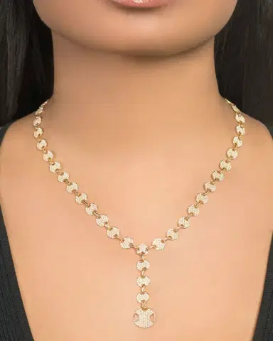 Lana 14K Yellow Gold Mega Pave Diamond Flatman Lariat Necklace | Thumbnail 2