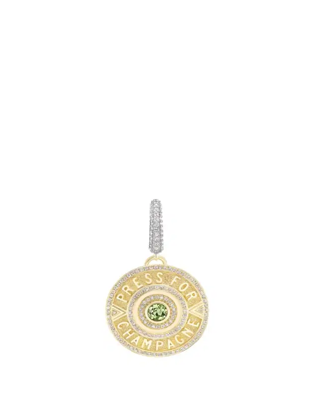 Harwell Godfrey 18K Yellow Gold Press for Champagne Charm with Diamonds and Tourmaline