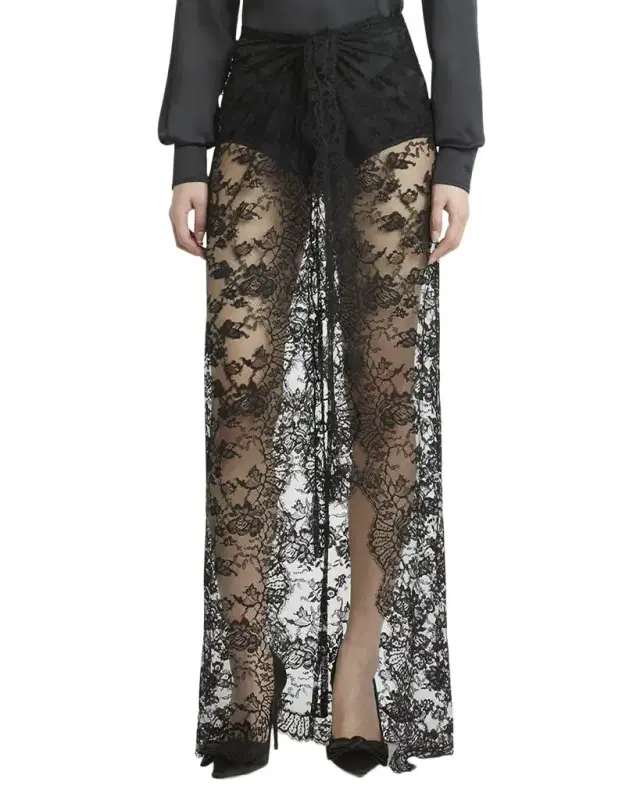 Dolce & Gabbana Chantilly Lace Scallop Maxi Skirt