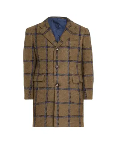 Kiton Men's Windowpane Cashmere Topcoat | Thumbnail 1