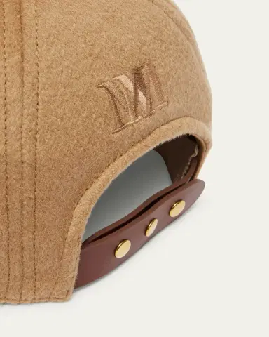 Max Mara Obliqua Cashmere & Leather Newsboy Cap | Thumbnail 3