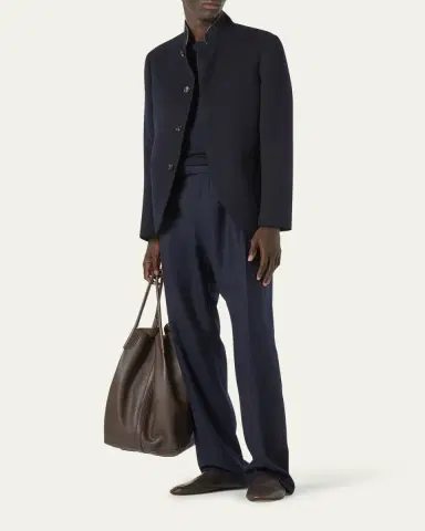 Loro Piana Men's Wool Knit Crewneck Sweater | Thumbnail 2
