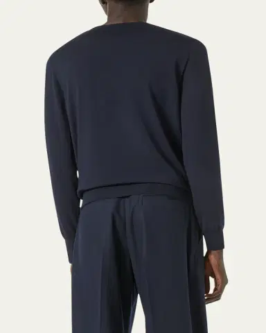 Loro Piana Men's Wool Knit Crewneck Sweater | Thumbnail 3