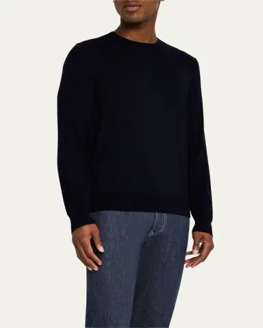 Loro Piana Men's Wool Knit Crewneck Sweater | Thumbnail 8