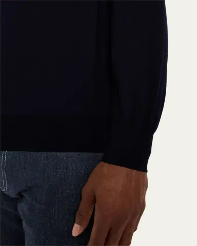 Loro Piana Men's Wool Knit Crewneck Sweater | Thumbnail 9