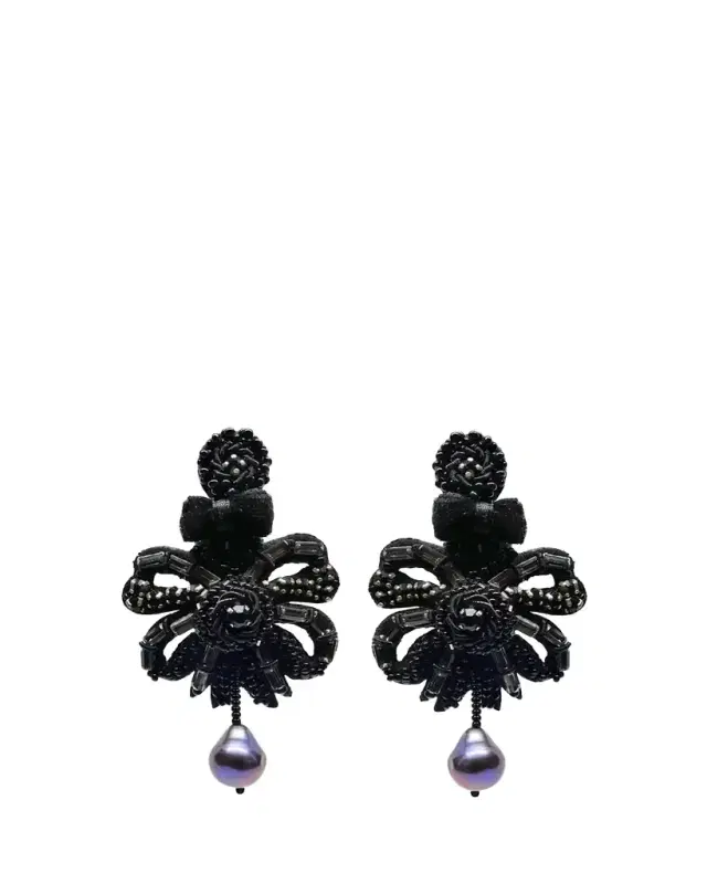 Ranjana Khan Beaded Bow Clip-On Earrings