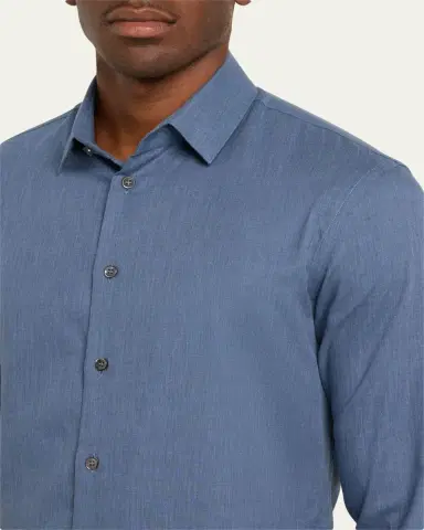 Giorgio Armani Men's Tonal Chevron Sport Shirt | Thumbnail 5 Giorgio Armani Men's Tonal Chevron Sport Shirt | Thumbnail 5