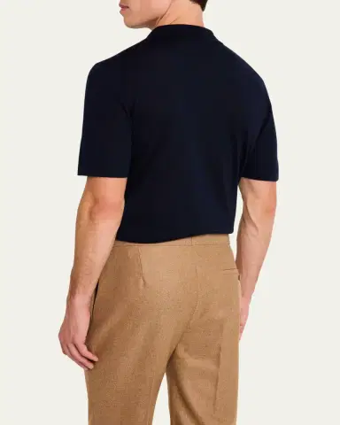 Gabriela Hearst Men's Stendhal Cashmere Knit Polo Shirt | Thumbnail 3 Gabriela Hearst Men's Stendhal Cashmere Knit Polo Shirt | Thumbnail 3