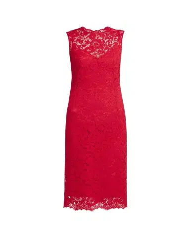 Dolce & Gabbana Frayed Floral Lace Midi Dress | Thumbnail 1