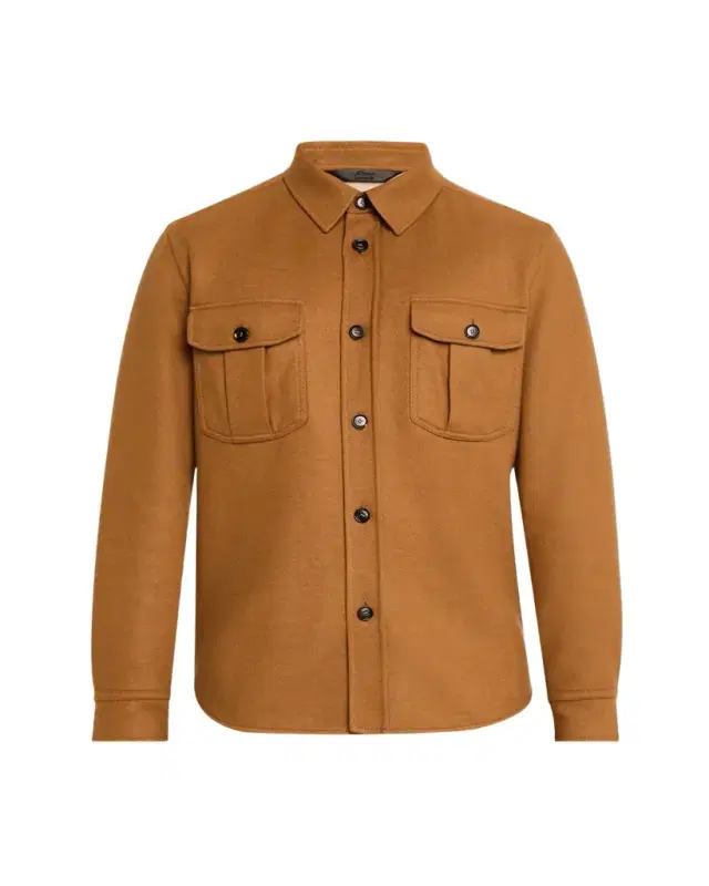 Men's Wool and Cashmere Double-Face Overshirt