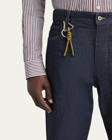 Bottega Veneta Men's Triangle Knot Key Ring in Napa Leather | Thumbnail 2