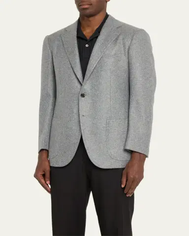 Cesare Attolini Men's Melange Cashmere Twill Sport Coat | Thumbnail 8 Cesare Attolini Men's Melange Cashmere Twill Sport Coat | Thumbnail 8