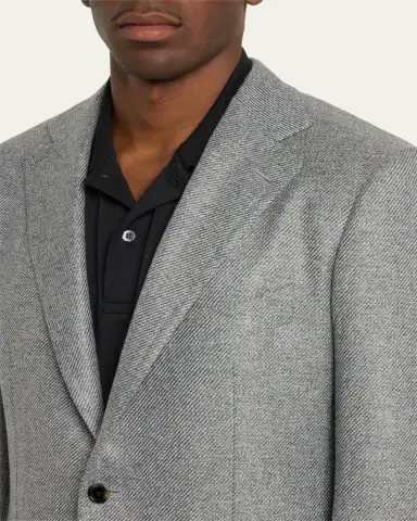 Cesare Attolini Men's Melange Cashmere Twill Sport Coat | Thumbnail 9 Cesare Attolini Men's Melange Cashmere Twill Sport Coat | Thumbnail 9