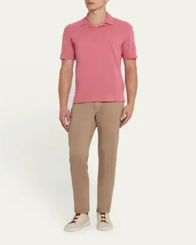 ZEGNA Men's Cotton and Silk Polo Shirt | Thumbnail 2