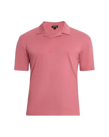 ZEGNA Men's Cotton and Silk Polo Shirt | Thumbnail 1