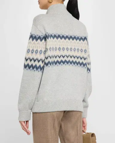 Loro Piana Alpe Pile Cashmere GG 5 Bomber Sweater | Thumbnail 2