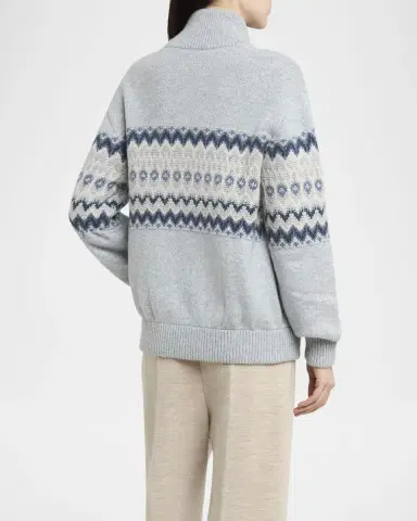 Loro Piana Alpe Pile Cashmere GG 5 Bomber Sweater | Thumbnail 5