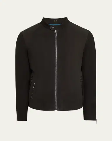 SAVAS Men's Crest Cafe Leather Racer Jacket | Thumbnail 6