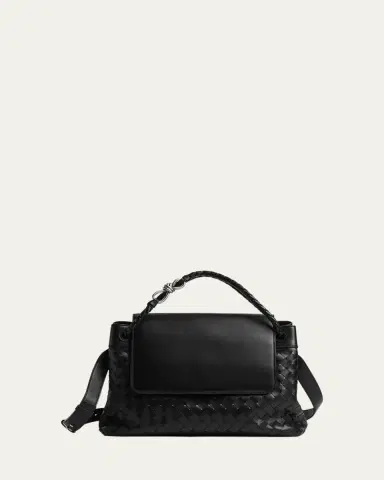 Bottega Veneta Men's Andiamo Medium Intrecciato Leather Messenger Bag | Thumbnail 3
