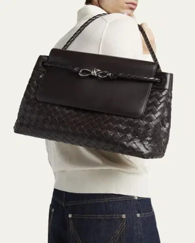 Bottega Veneta Men's Andiamo Medium Intrecciato Leather Messenger Bag | Thumbnail 6