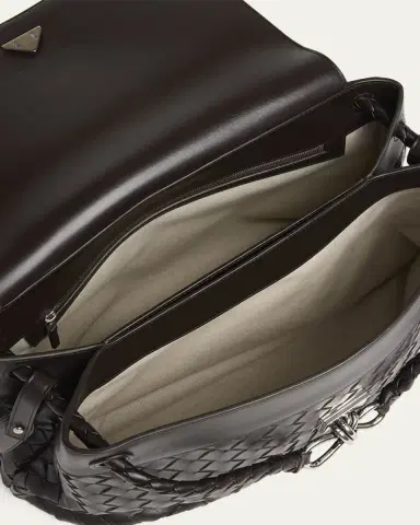 Bottega Veneta Men's Andiamo Medium Intrecciato Leather Messenger Bag | Thumbnail 8