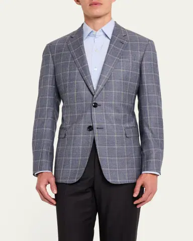 Giorgio Armani Men's Windowpane Sport Coat | Thumbnail 4 Giorgio Armani Men's Windowpane Sport Coat | Thumbnail 4