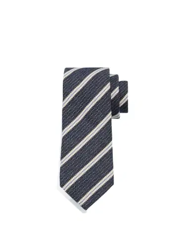 Zegna Men's Wool Jacquard Stripe Tie | Thumbnail 1