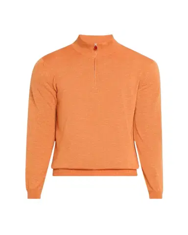 Kiton Men's Cashmere and Linen Half-Zip Sweater | Thumbnail 1 Kiton Men's Cashmere and Linen Half-Zip Sweater | Thumbnail 1