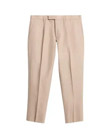 ZEGNA Men's Linen and Cotton Flat-Front Pants | Thumbnail 1