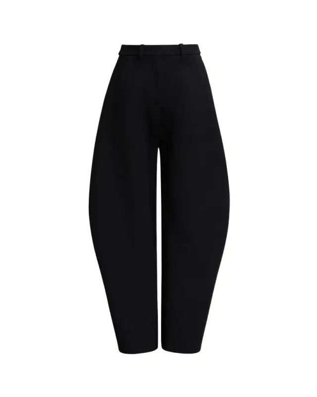 Rounded Leg Wool Trousers