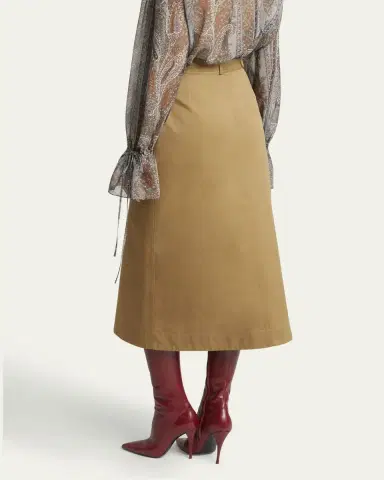 Saint Laurent Button Down Midi Skirt | Thumbnail 7