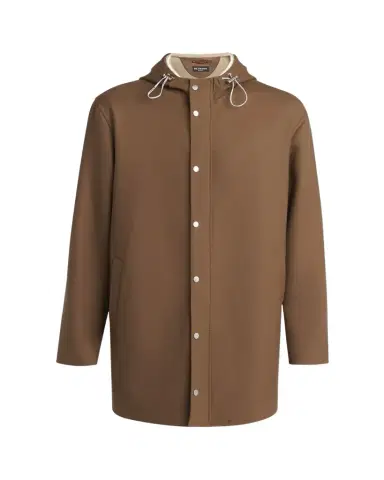 Kiton Men's Cotton Hooded Overcoat | Thumbnail 1