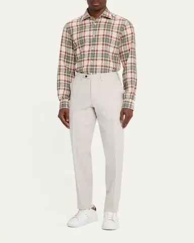 Kiton Men's Twill Flat-Front Pants | Thumbnail 2