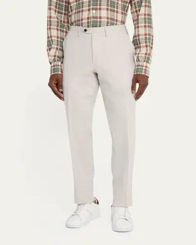 Kiton Men's Twill Flat-Front Pants | Thumbnail 4