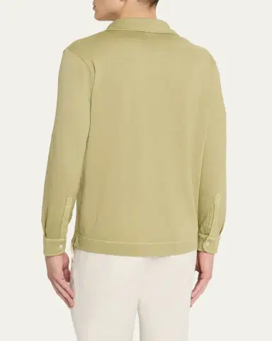 Massimo Alba Men's Raya Linen and Cotton Long-Sleeve Polo Shirt | Thumbnail 3 Massimo Alba Men's Raya Linen and Cotton Long-Sleeve Polo Shirt | Thumbnail 3