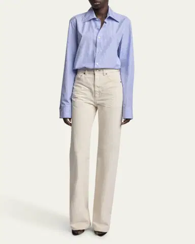 Saint Laurent Stripe Button Down Blouse | Thumbnail 2 Saint Laurent Stripe Button Down Blouse | Thumbnail 2