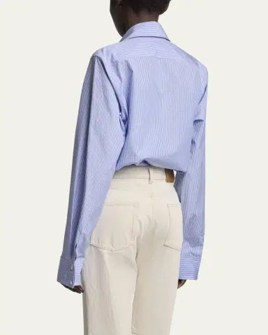 Saint Laurent Stripe Button Down Blouse | Thumbnail 3 Saint Laurent Stripe Button Down Blouse | Thumbnail 3