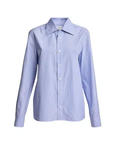 Saint Laurent Stripe Button Down Blouse | Thumbnail 1 Saint Laurent Stripe Button Down Blouse | Thumbnail 1