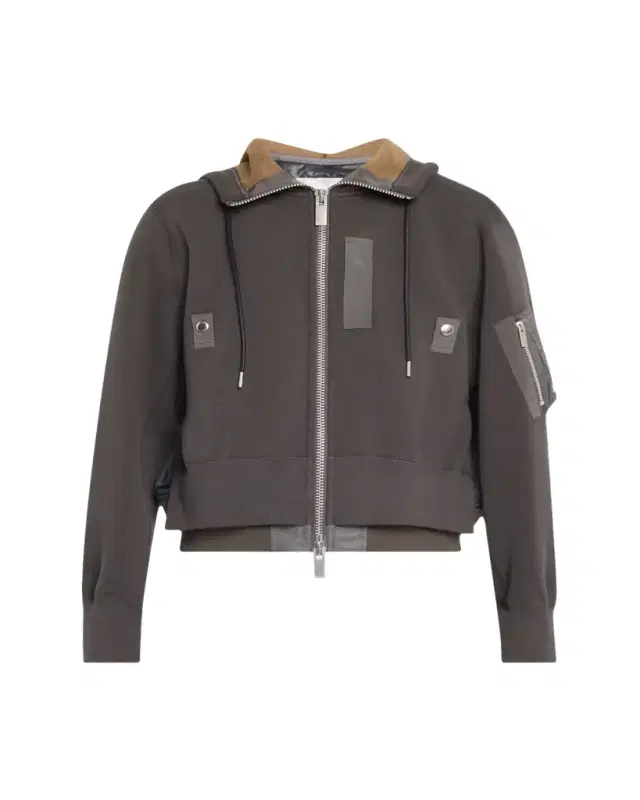 SACAI Hybrid Zip-Up Drawstring Hooded Jacket