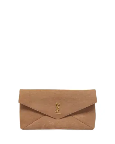 Saint Laurent Large YSL Envelope Pouch Clutch Bag in Pebbled Leather | Thumbnail 1 Saint Laurent Large YSL Envelope Pouch Clutch Bag in Pebbled Leather | Thumbnail 1