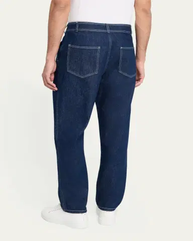 KNT Men's Contrast-Stitch Raw Denim Jeans | Thumbnail 3 KNT Men's Contrast-Stitch Raw Denim Jeans | Thumbnail 3