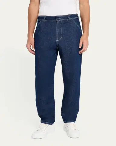 KNT Men's Contrast-Stitch Raw Denim Jeans | Thumbnail 4 KNT Men's Contrast-Stitch Raw Denim Jeans | Thumbnail 4