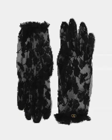 Valentino Garavani Floral Lace Cotton Blend Gloves | Thumbnail 2