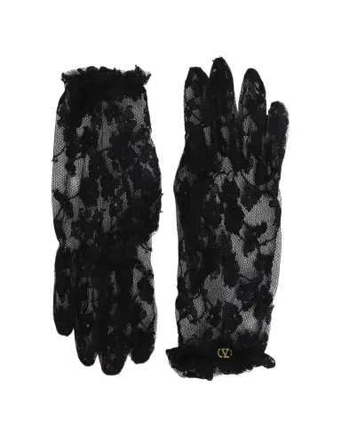 Valentino Garavani Floral Lace Cotton Blend Gloves | Thumbnail 1