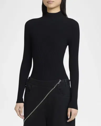 Alaïa Mock-Neck Long Sleeve Bodysuit | Thumbnail 3