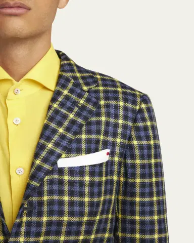 Kiton Men's Cashmere-Blend Check Sport Coat | Thumbnail 5 Kiton Men's Cashmere-Blend Check Sport Coat | Thumbnail 5