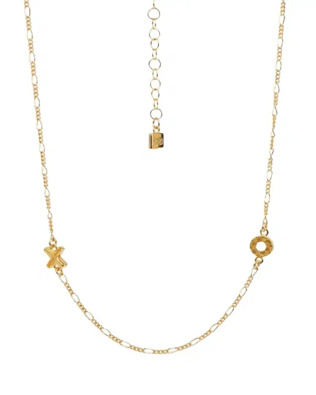 Gwen Beloti XO Woven Double Charm Necklace