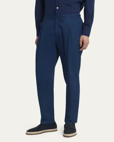 Kiton Men's Sasha Wool Pleated Stretch Pants | Thumbnail 4