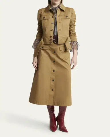Saint Laurent Collared Button Down Belted Jacket | Thumbnail 2 Saint Laurent Collared Button Down Belted Jacket | Thumbnail 2