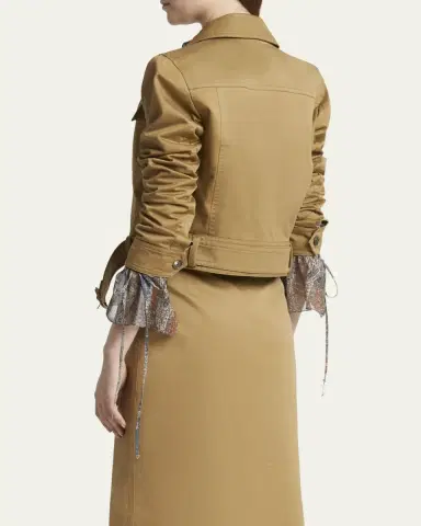 Saint Laurent Collared Button Down Belted Jacket | Thumbnail 3 Saint Laurent Collared Button Down Belted Jacket | Thumbnail 3